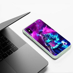 Чехол iPhone XS Max матовый KDA Akali, цвет: 3D-салатовый — фото 2