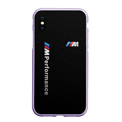 Чехол iPhone XS Max матовый BMW M PERFORMANCE CARBON КАРБОН