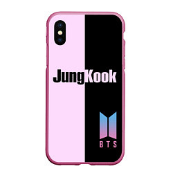 Чехол iPhone XS Max матовый BTS Jung Kook, цвет: 3D-малиновый