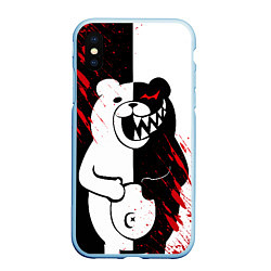 Чехол iPhone XS Max матовый MONOKUMA, цвет: 3D-голубой