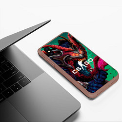 Чехол iPhone XS Max матовый CS GO hyper beast skin, цвет: 3D-коричневый — фото 2