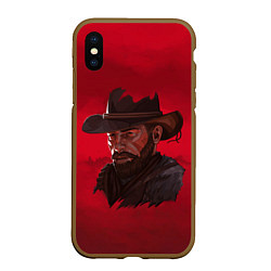 Чехол iPhone XS Max матовый Red Dead Redemption, цвет: 3D-коричневый