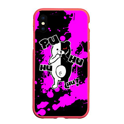 Чехол iPhone XS Max матовый MONOKUMA Puhuhuhu, цвет: 3D-красный