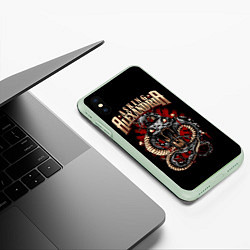 Чехол iPhone XS Max матовый Asking Alexandria: Stand Up And Scream, цвет: 3D-салатовый — фото 2