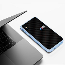 Чехол iPhone XS Max матовый BMW M: Dark Side, цвет: 3D-голубой — фото 2