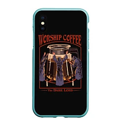 Чехол iPhone XS Max матовый Worship Coffee, цвет: 3D-мятный