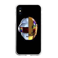 Чехол iPhone XS Max матовый Daft Punk: Smile Helmet, цвет: 3D-белый