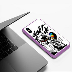 Чехол iPhone XS Max матовый Daft Punk: Our work is never over, цвет: 3D-фиолетовый — фото 2