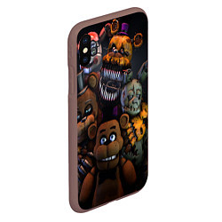 Чехол iPhone XS Max матовый Five Nights at Freddy's, цвет: 3D-коричневый — фото 2