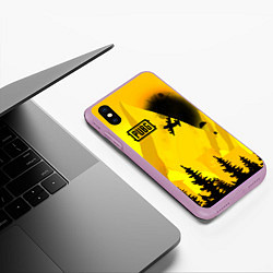 Чехол iPhone XS Max матовый PUBG: AirDrop, цвет: 3D-сиреневый — фото 2