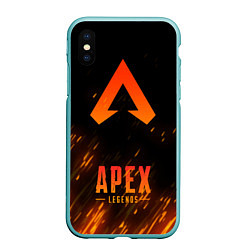 Чехол iPhone XS Max матовый Apex Legends: Orange Flame, цвет: 3D-мятный