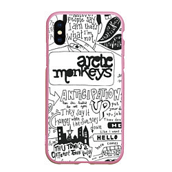 Чехол iPhone XS Max матовый Arctic Monkeys: Up, цвет: 3D-розовый