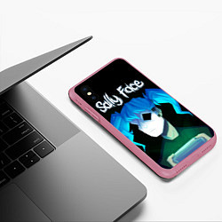 Чехол iPhone XS Max матовый Sally Face: Light Silhouette, цвет: 3D-малиновый — фото 2