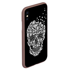 Чехол iPhone XS Max матовый Diamond Skull, цвет: 3D-коричневый — фото 2