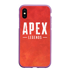 Чехол iPhone XS Max матовый Apex Legends: Red Logo, цвет: 3D-фиолетовый
