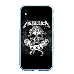 Чехол iPhone XS Max матовый Metallica XXX, цвет: 3D-голубой