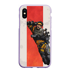 Чехол iPhone XS Max матовый Apex Legends: Mirage, цвет: 3D-светло-сиреневый