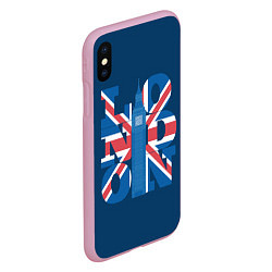 Чехол iPhone XS Max матовый London: Great Britain, цвет: 3D-розовый — фото 2