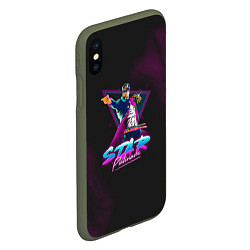 Чехол iPhone XS Max матовый JoJo: Star Platinum, цвет: 3D-темно-зеленый — фото 2