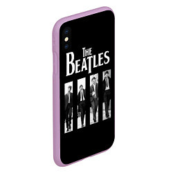 Чехол iPhone XS Max матовый The Beatles: Black Side, цвет: 3D-сиреневый — фото 2