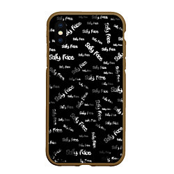 Чехол iPhone XS Max матовый Sally Face: Black Pattern, цвет: 3D-коричневый