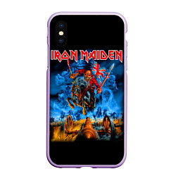 Чехол iPhone XS Max матовый Iron Maiden: Great Britain Warriors, цвет: 3D-сиреневый