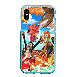 Чехол iPhone XS Max матовый One Piece, цвет: 3D-мятный
