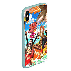 Чехол iPhone XS Max матовый One Piece, цвет: 3D-мятный — фото 2