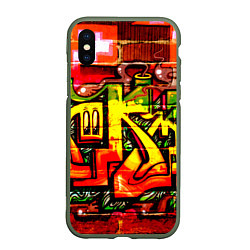 Чехол iPhone XS Max матовый Red Graffiti, цвет: 3D-темно-зеленый
