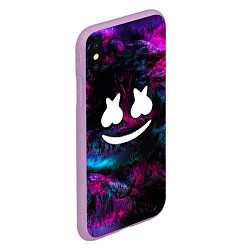 Чехол iPhone XS Max матовый Marshmello NEON, цвет: 3D-сиреневый — фото 2