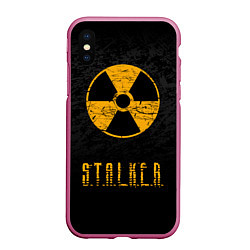 Чехол iPhone XS Max матовый STALKER: Radioactive, цвет: 3D-малиновый