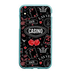 Чехол iPhone XS Max матовый Casino, цвет: 3D-мятный