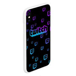 Чехол iPhone XS Max матовый Twitch: Neon Style, цвет: 3D-белый — фото 2