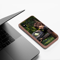Чехол iPhone XS Max матовый Как приручить дракона, цвет: 3D-коричневый — фото 2