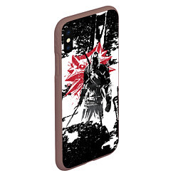 Чехол iPhone XS Max матовый Силуэт Ведьмака, цвет: 3D-коричневый — фото 2