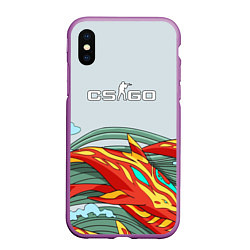 Чехол iPhone XS Max матовый CS:GO Fish, цвет: 3D-фиолетовый