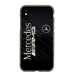 Чехол iPhone XS Max матовый Mercedes AMG: Black Edition, цвет: 3D-темно-зеленый