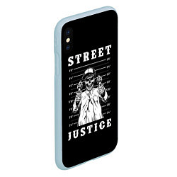 Чехол iPhone XS Max матовый Street Justice, цвет: 3D-голубой — фото 2