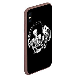 Чехол iPhone XS Max матовый Fishing Skull, цвет: 3D-коричневый — фото 2