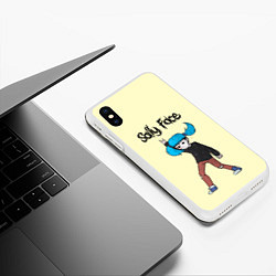 Чехол iPhone XS Max матовый Sally Face: Rock You, цвет: 3D-белый — фото 2