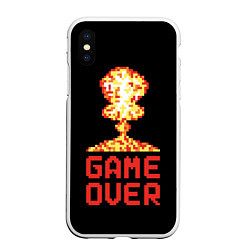 Чехол iPhone XS Max матовый Game over - atomic explosion, цвет: 3D-белый