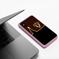 Чехол iPhone XS Max матовый Черный Клевер: Мантия, цвет: 3D-розовый — фото 2