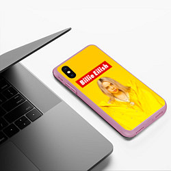 Чехол iPhone XS Max матовый Billie Eilish: MyBoi, цвет: 3D-розовый — фото 2