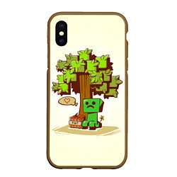 Чехол iPhone XS Max матовый Forest Creeper, цвет: 3D-коричневый