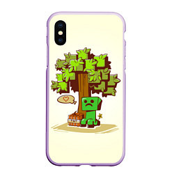 Чехол iPhone XS Max матовый Forest Creeper, цвет: 3D-сиреневый