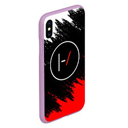 Чехол iPhone XS Max матовый 21 Pilots: Black & Red, цвет: 3D-сиреневый — фото 2