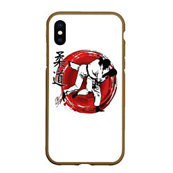 Чехол iPhone XS Max матовый Judo: Japan, цвет: 3D-коричневый