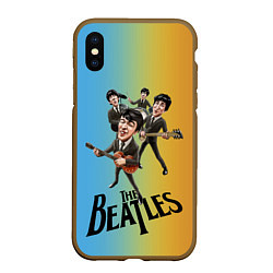 Чехол iPhone XS Max матовый The Beatles - world legend, цвет: 3D-коричневый