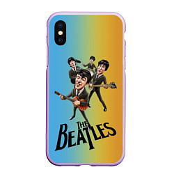 Чехол iPhone XS Max матовый The Beatles - world legend, цвет: 3D-сиреневый