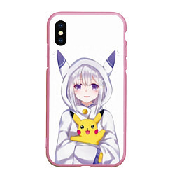 Чехол iPhone XS Max матовый My Pika, цвет: 3D-розовый